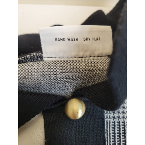 Alfred Dunner Gray Black Colorblock Buttons Long Sleeve Top Women's Size Large - Picture 8 of 8